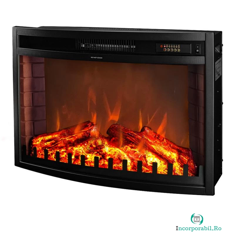 Semineu electric incorporabil Zakynthos, Art Flame, 5 niveluri a intensitatii flacarilor, Timer, Telecomanda