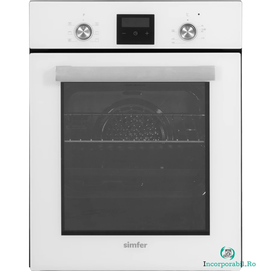 Simfer Cuptor incorporabil Simfer 4207DERBB.1 47 L, Multifunctional, Manual, Butoane pop-up, Latime 45 cm, Alb