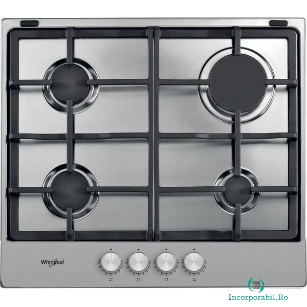 Whirlpool Plita Incorporabila Whirlpool TGML660IX, Plita gaz, 4 zone, 7300 W, Argintiu