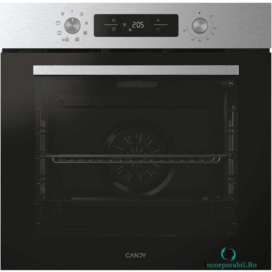 CANDY Cuptor incorporabil Candy Titanium CA6 NP3T3HTB, Electric, 78 litri, Curatare Hidrolitica, 9 functii, Butoane Push-pull, Softclose, Clasa A+, Inox la 1,487.99 lei ron