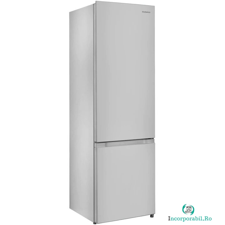 Daewoo Combina frigorifica Daewoo DLF-260MEX, 260 l, Control mecanic, Iluminare LED, Clasa E, Usi reversibile, H177 cm, Inox