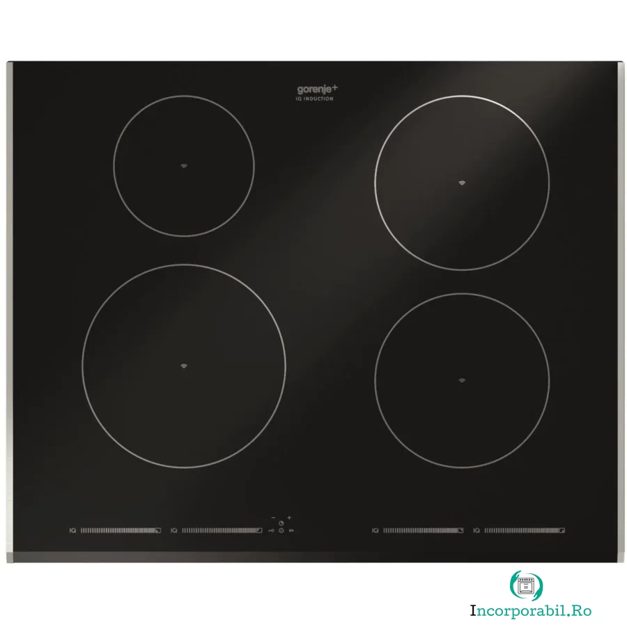 Gorenje Plita incorporabila cu inductie Gorenje+, Ceramica, 4 Zone de gatit, 65 cm, Touch control, Negru