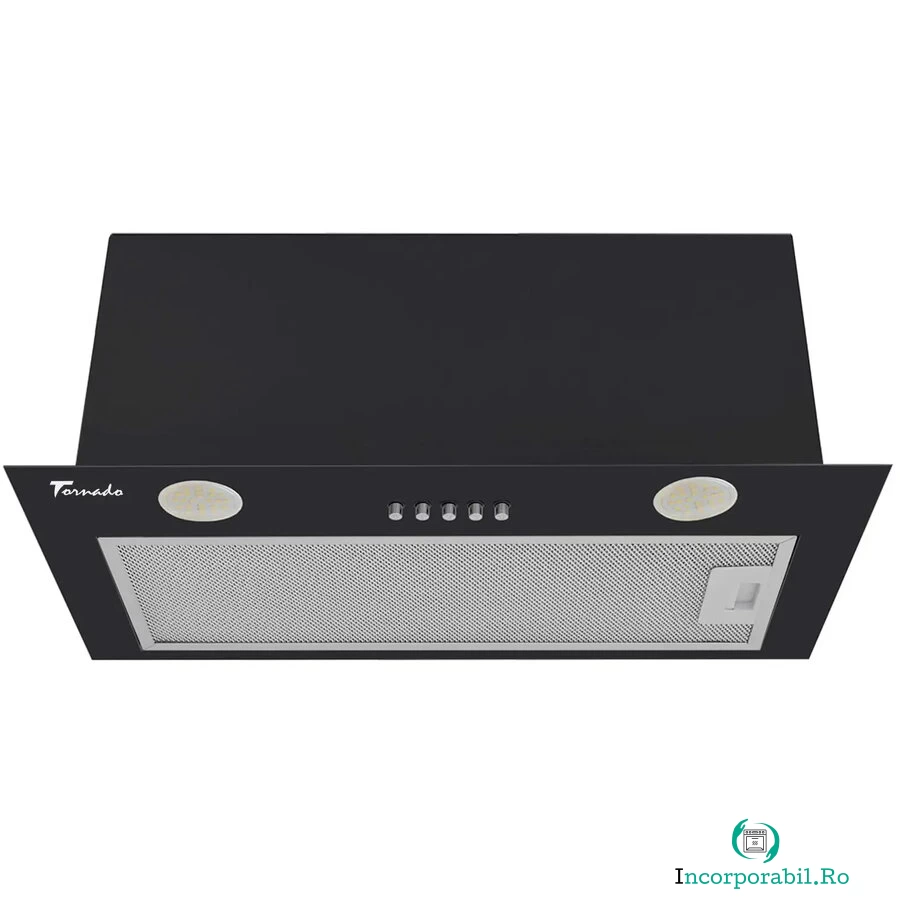 Tornado Hota Incorporabila Tornado DRYTH 960 (52) LED, 1 motor Turbo, latime 52 cm, absorbtie 960 m3/ora, filtru anti-grasimi aluminiu 5 straturi, Negru