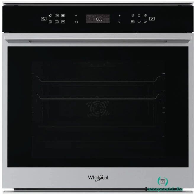 Whirlpool Cuptor incorporabil Whirlpool W7OM44S1P, Electric, Multifunctional, Gratar, Timer, Display, Tehnologia 6th Sense, Curatare pirolitica, 73 l, Clasa energetica A+, Inox