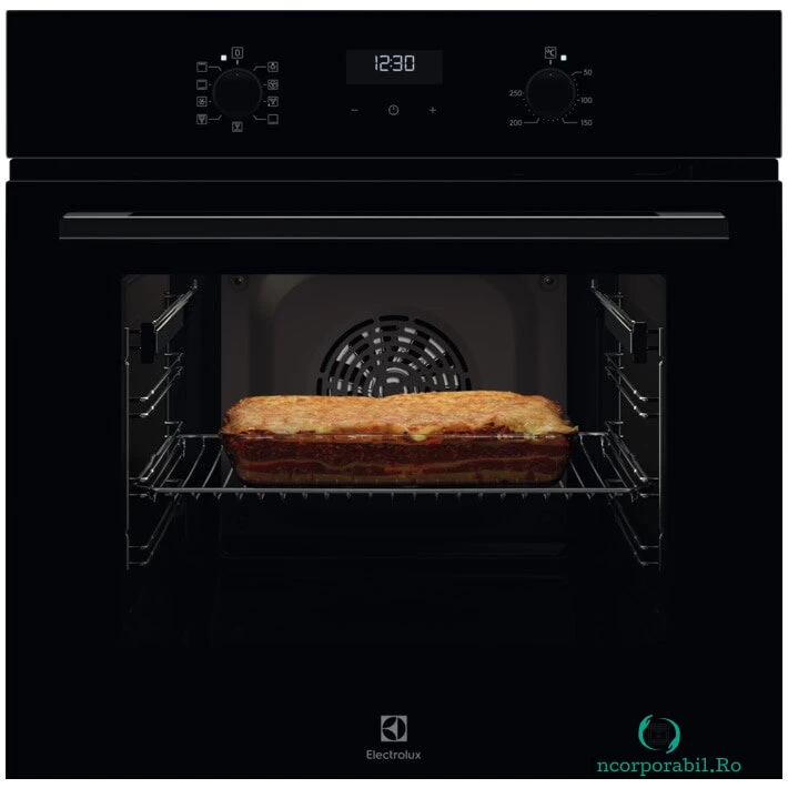 Electrolux Cuptor incorporabil Electrolux EOF5C50BZ, Electric, 65 l, 9 programe, Convectie, Grill, Autocuratare catalitica, Clasa A, Negru la 1,983.99 lei ron