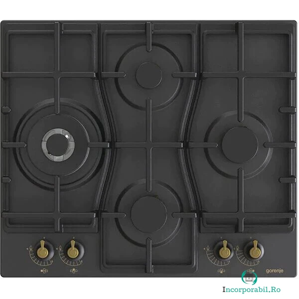 Gorenje Plita incorporabila GORENJE GW6D42CLB, gaz, 4 arzatoare, Negru la 1,811.99 lei ron