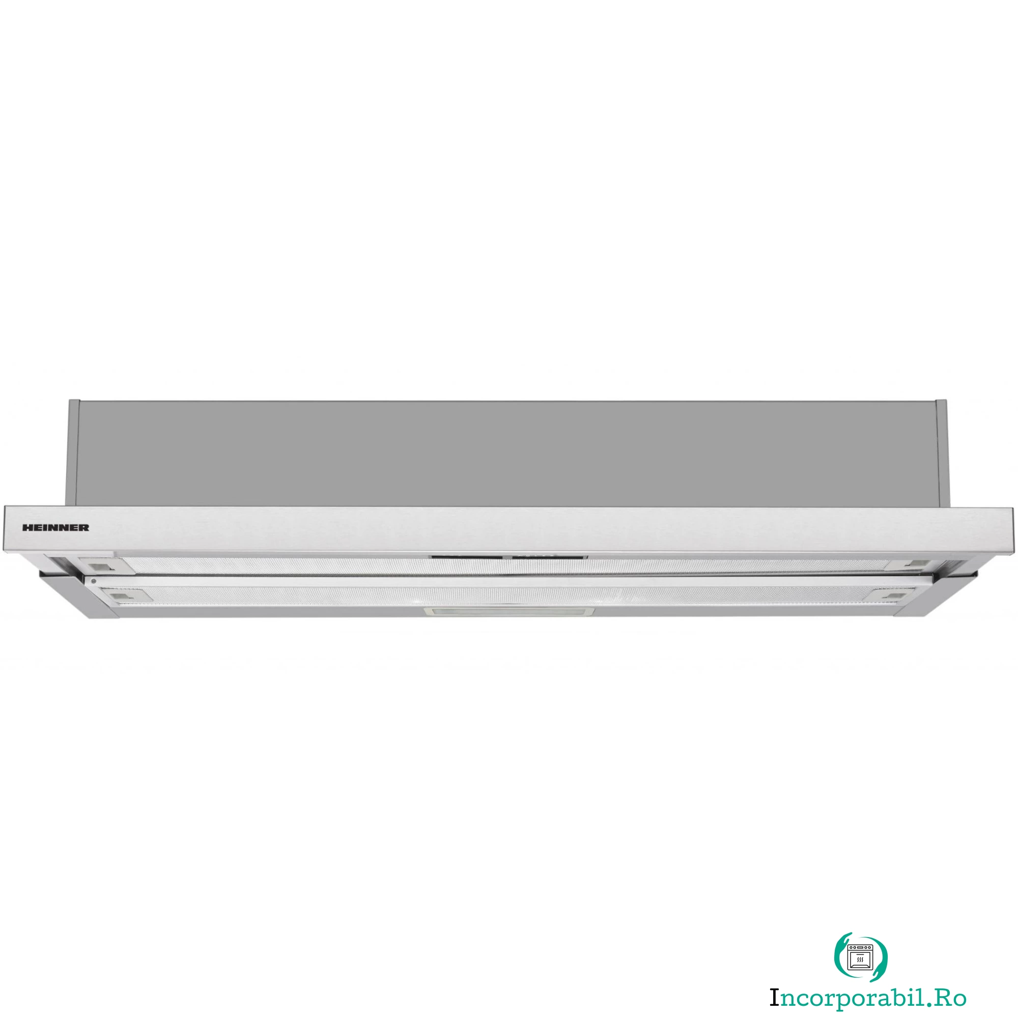 Hota incorporabila telescopica Heinner HTCH-490IX, 1 Motor, Putere de absorbtie 413.5 m3/H, Lumina LED, 90 cm, Inox la 649.99 lei ron