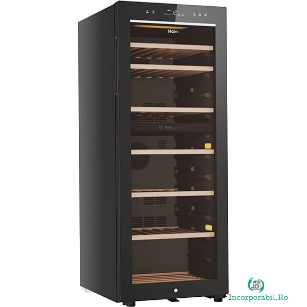HAIER Racitor de vinuri HAIER HWS77GDAU1, 77 sticle, H 127 cm, Clasa G, Wi-Fi, negru la 3,727.99 lei ron