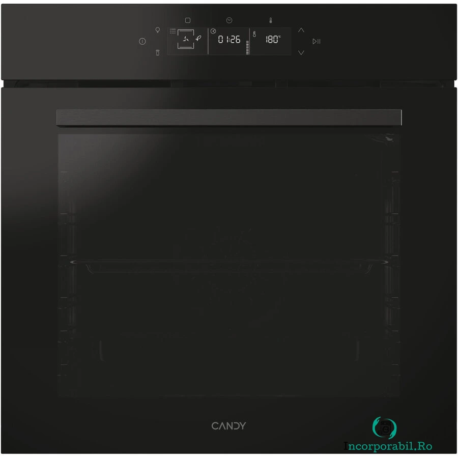 CANDY Cuptor incorporabil Candy CA6 N5G3YTB, Electric, 78 l, Autocuratare pirolitica, Gril, Electronic control, Clasa A++, Negru la 1,682.99 lei ron