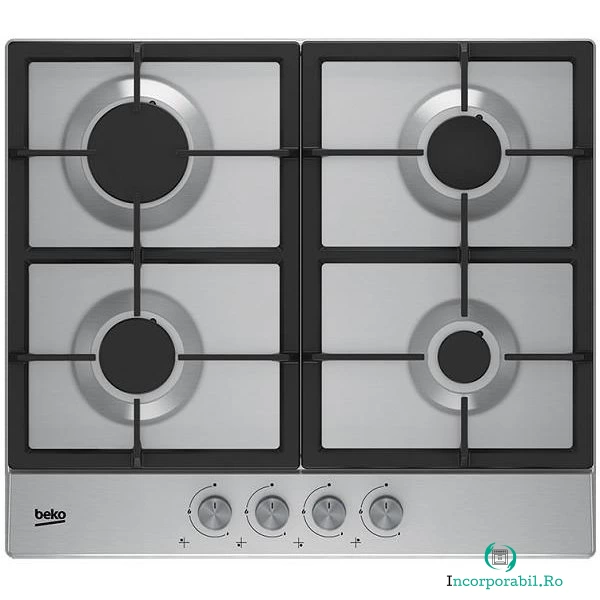 Beko Plita incorporabila Beko HIAG64225SX, Gaz, 4 arzatoare, Inox