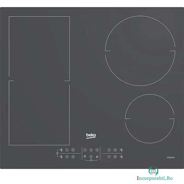 Beko Plita incorporabila BEKO HII64200FMTZG, inductie, 4 arzatoare, Touch control, gri