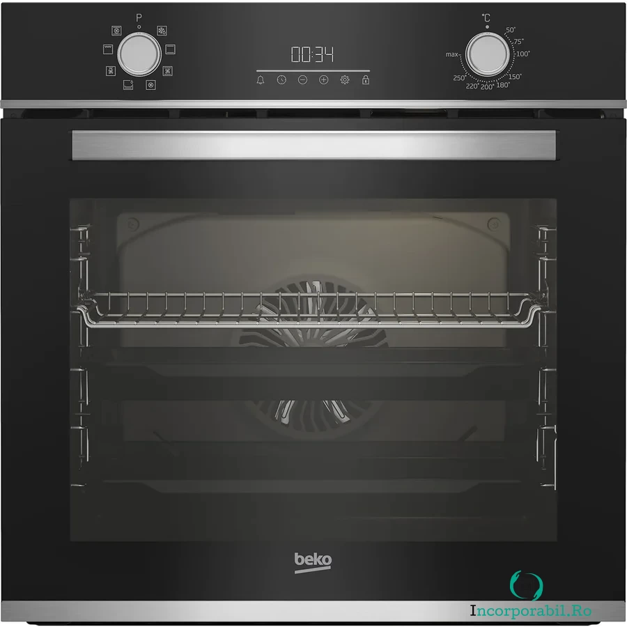 Beko Cuptor incorporabil Beko BBIM13300XM, Electric, 72 l, Autocuratare catalitica, Display touch control, SteamShine Cleaning, Grill, 3D Cooking, Clasa A, Sticla neagra la 1,981.99 lei ron